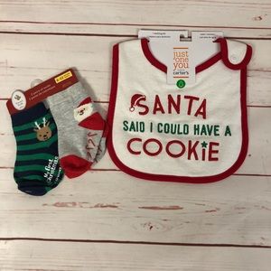 Santa bib and Socks